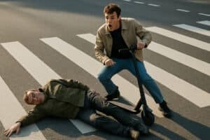 Un homme percute un piéton provoquant un accidents de trottinettes électriques dans la ville.