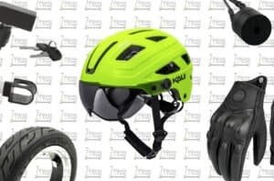 Panel présentant plusieurs accessoire pour trottinette électrique. En vente chez Pièces 2 Trott'. Avec plus de 8000 pièces trottinette électrique, P2T s'impose comme le numéro 1 en France !