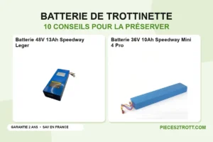 Image de l’article « 10 conseils pour booster votre batterie de trottinette électrique ! » : photos de Batterie 48V 13Ah Speedway Leger et Batterie 36V 10Ah Speedway Mini 4 Pro