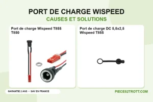 Image de l’article « Port de charge WISPEED défectueux : causes et solutions » : photos de Port de charge Wispeed T855 T850 et Port de charge DC 5,5x2,5 Wispeed T855